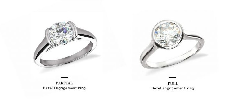 Mẫu nhẫn cầu hôn đẹp với viên chủ đính kiểu Bezel